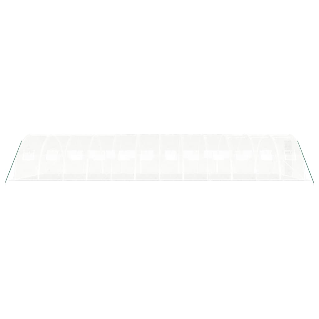 Drivhus med stålramme hvit 48 m² 12x4x2 m