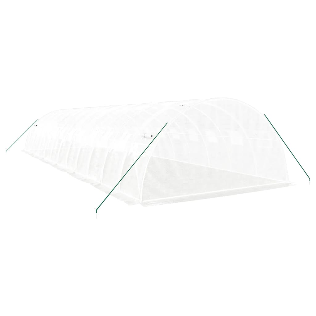 Drivhus med stålramme hvit 48 m² 12x4x2 m