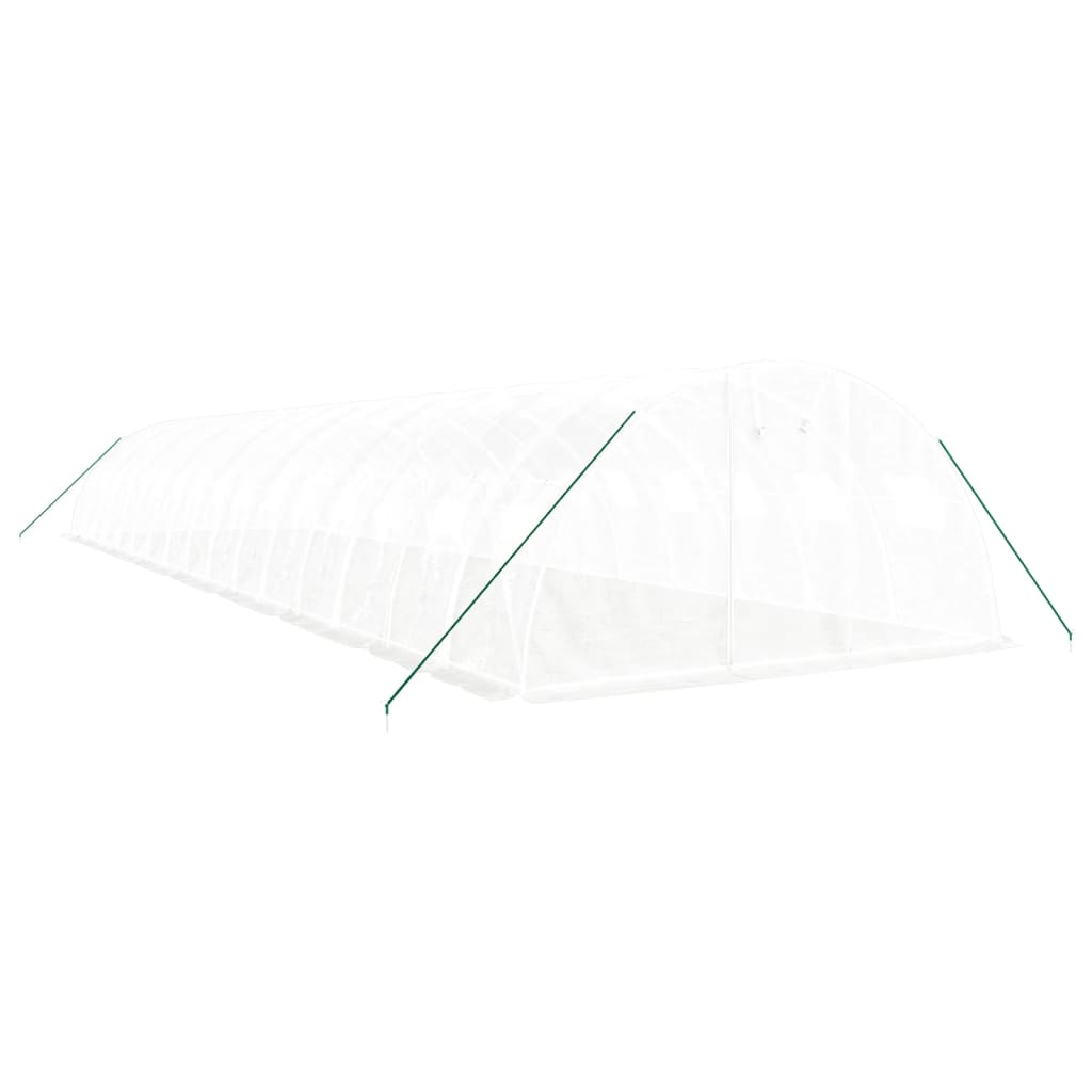 Drivhus med stålramme hvit 64 m² 16x4x2 m