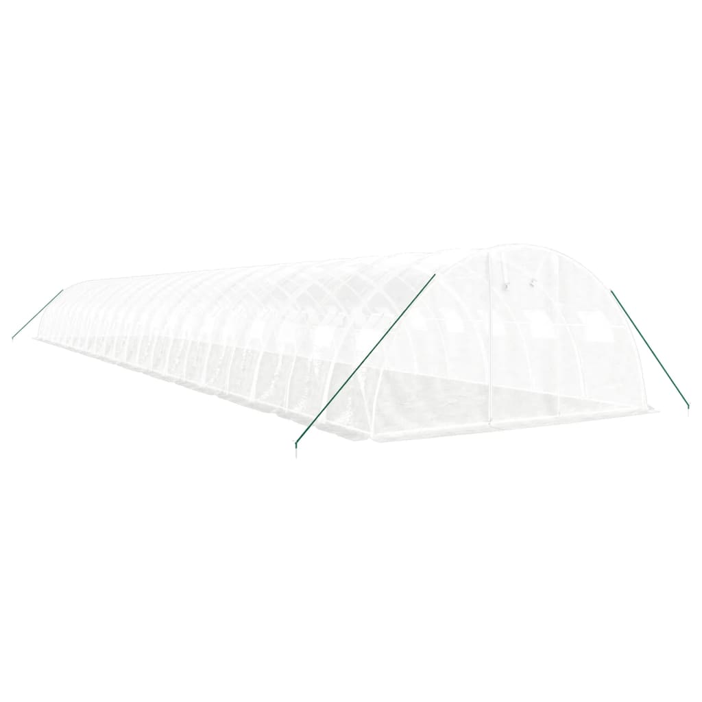 Drivhus med stålramme hvit 88 m² 22x4x2 m