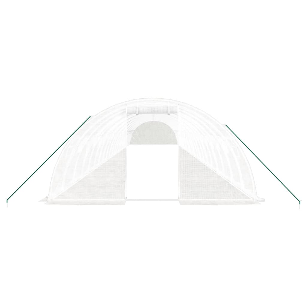 Drivhus med stålramme hvit 88 m² 22x4x2 m