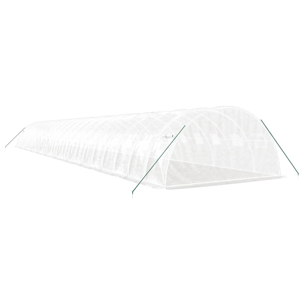Drivhus med stålramme hvit 88 m² 22x4x2 m