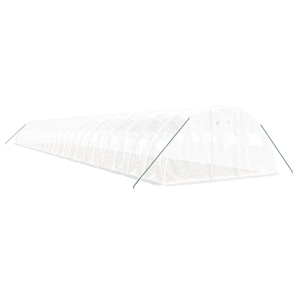 Drivhus med stålramme hvit 96 m² 24x4x2 m
