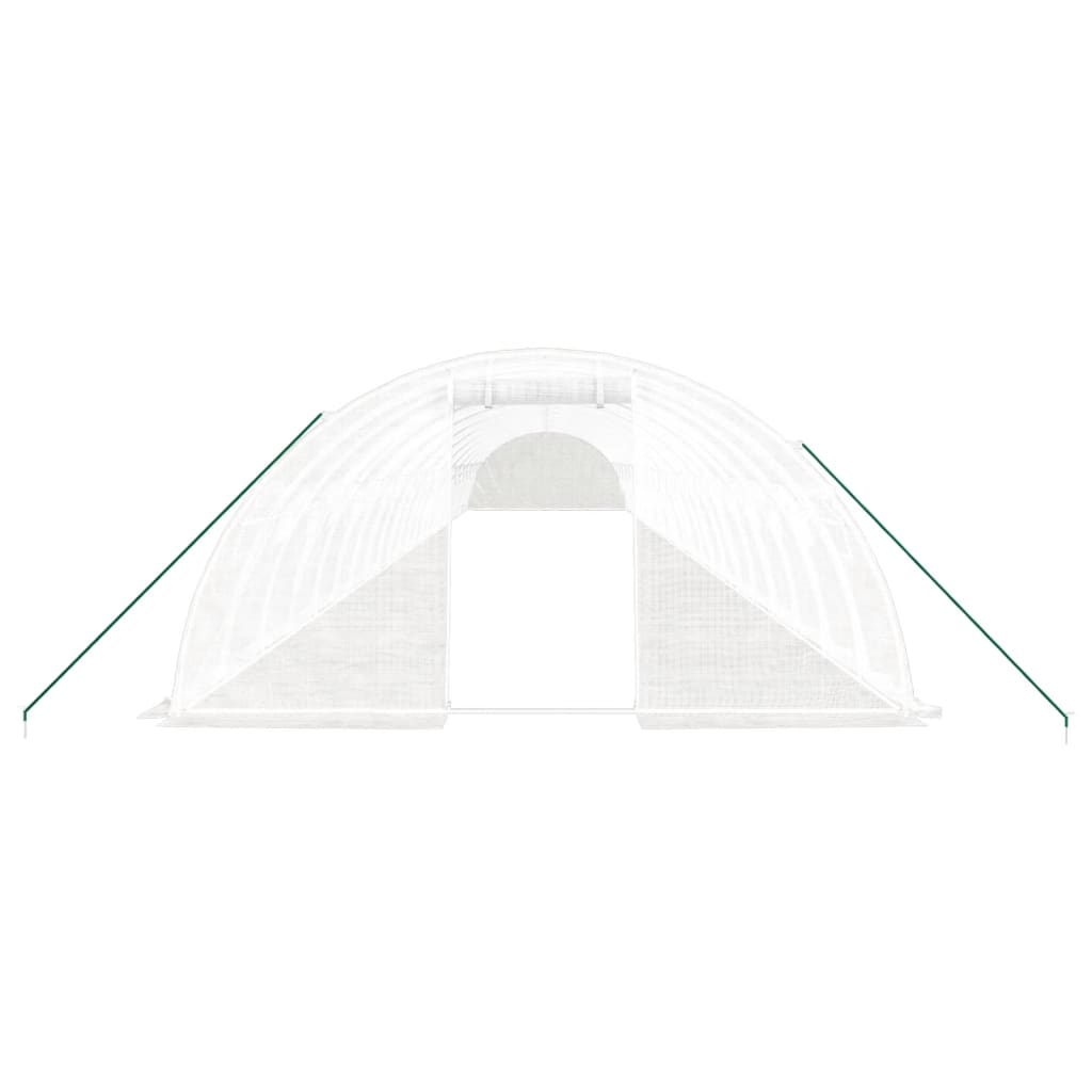 Drivhus med stålramme hvit 96 m² 24x4x2 m