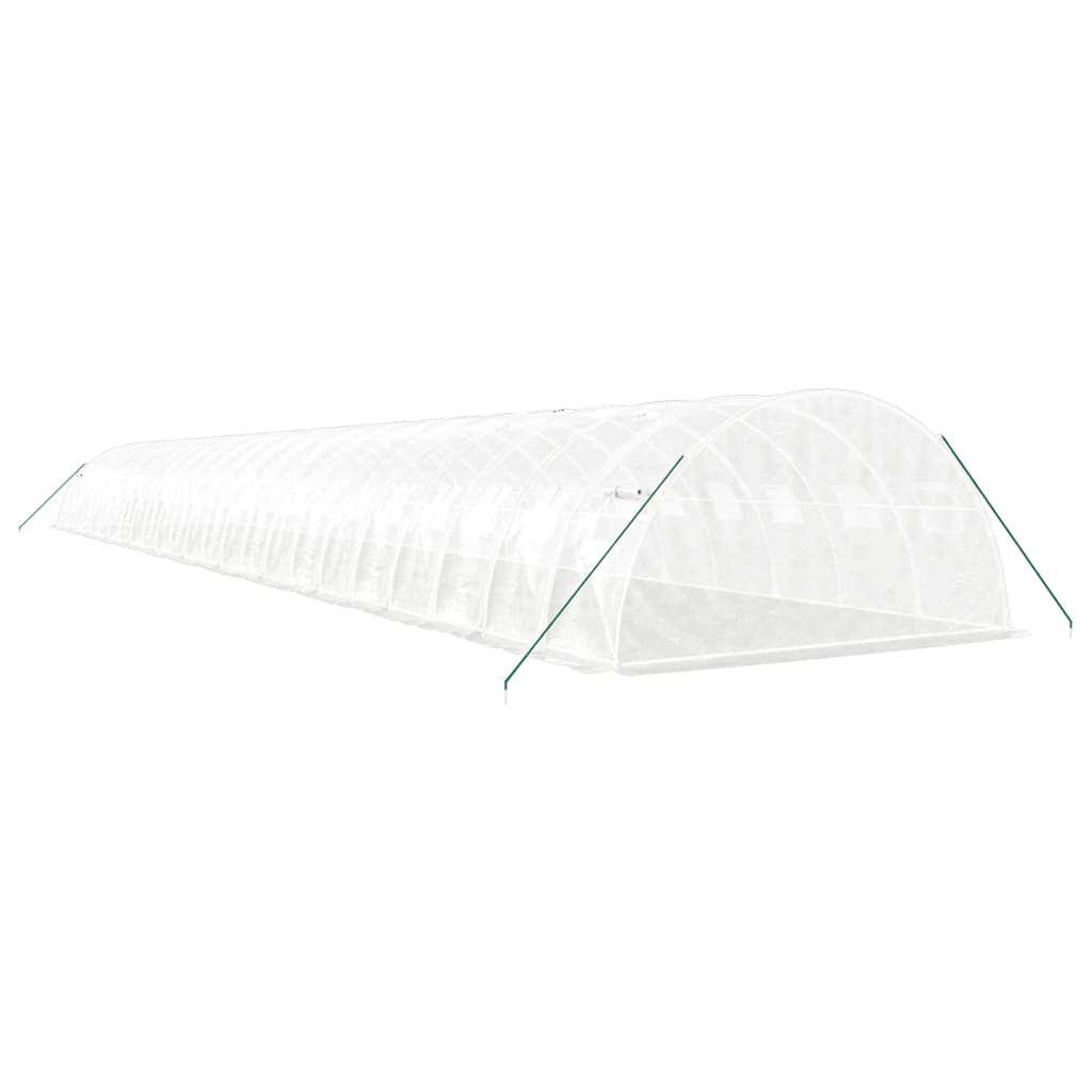 Drivhus med stålramme hvit 96 m² 24x4x2 m