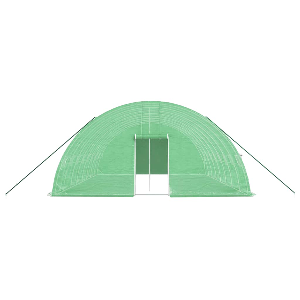 Drivhus med stålramme grønn 48 m² 8x6x2,85 m