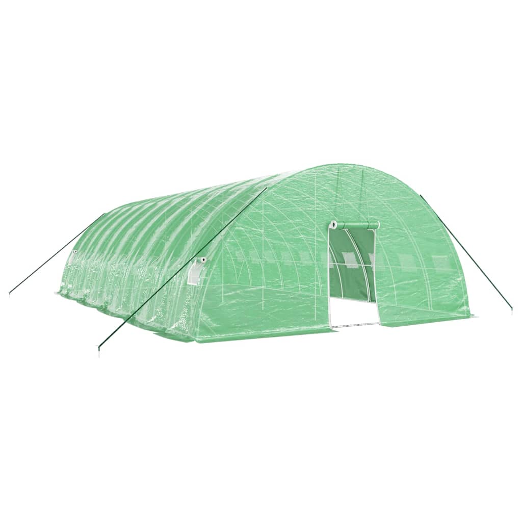 Drivhus med stålramme grønn 60 m² 10x6x2,85 m