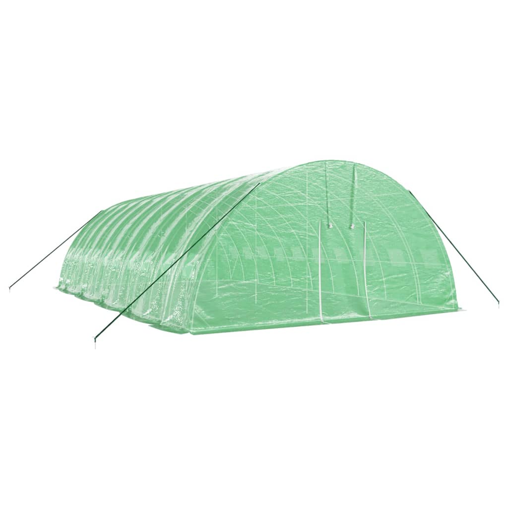 Drivhus med stålramme grønn 60 m² 10x6x2,85 m