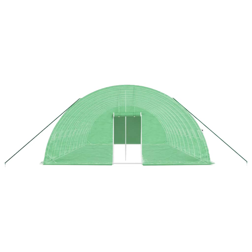Drivhus med stålramme grønn 60 m² 10x6x2,85 m