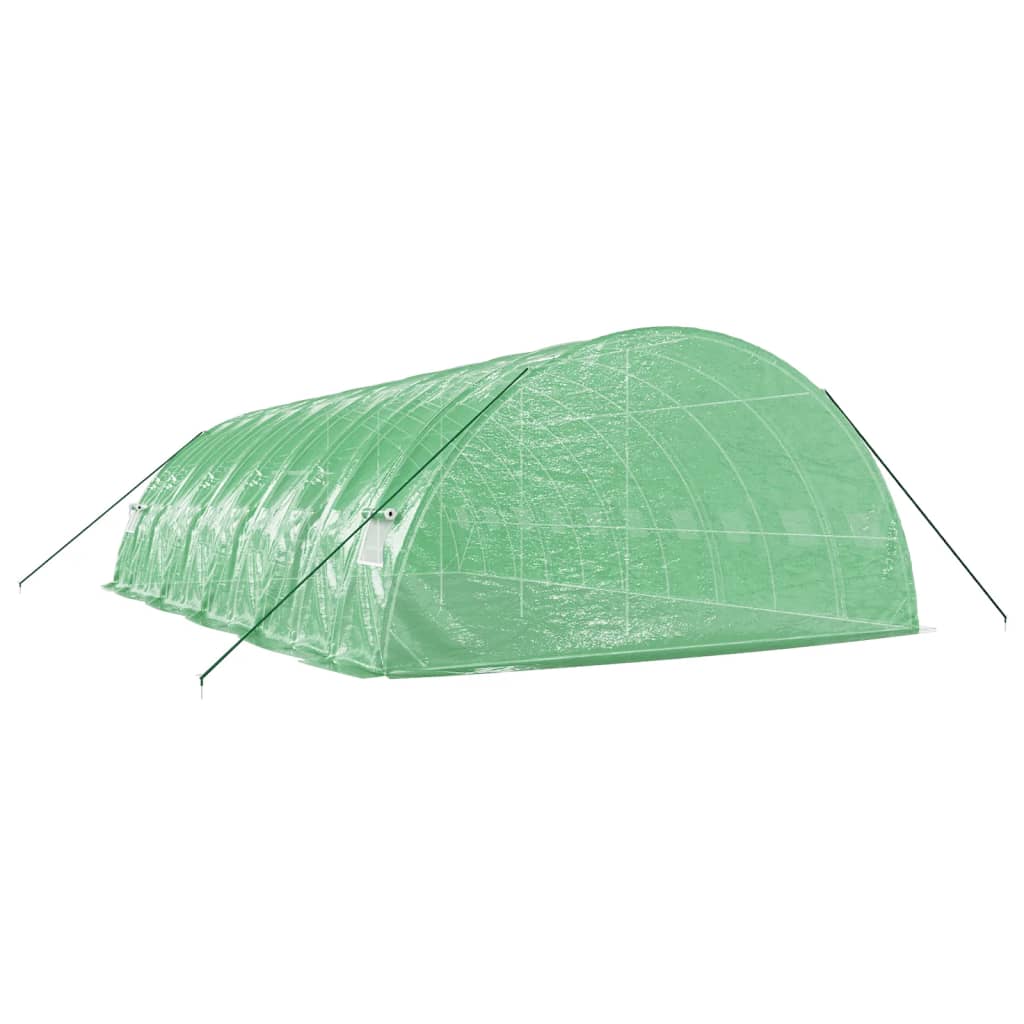 Drivhus med stålramme grønn 60 m² 10x6x2,85 m