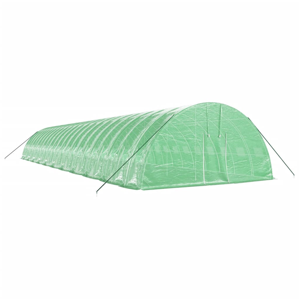 Drivhus med stålramme grønn 132 m² 22x6x2,85 m