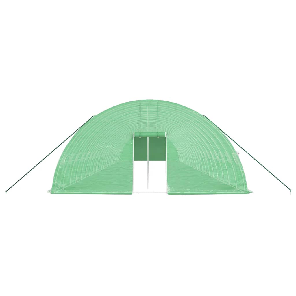 Drivhus med stålramme grønn 132 m² 22x6x2,85 m