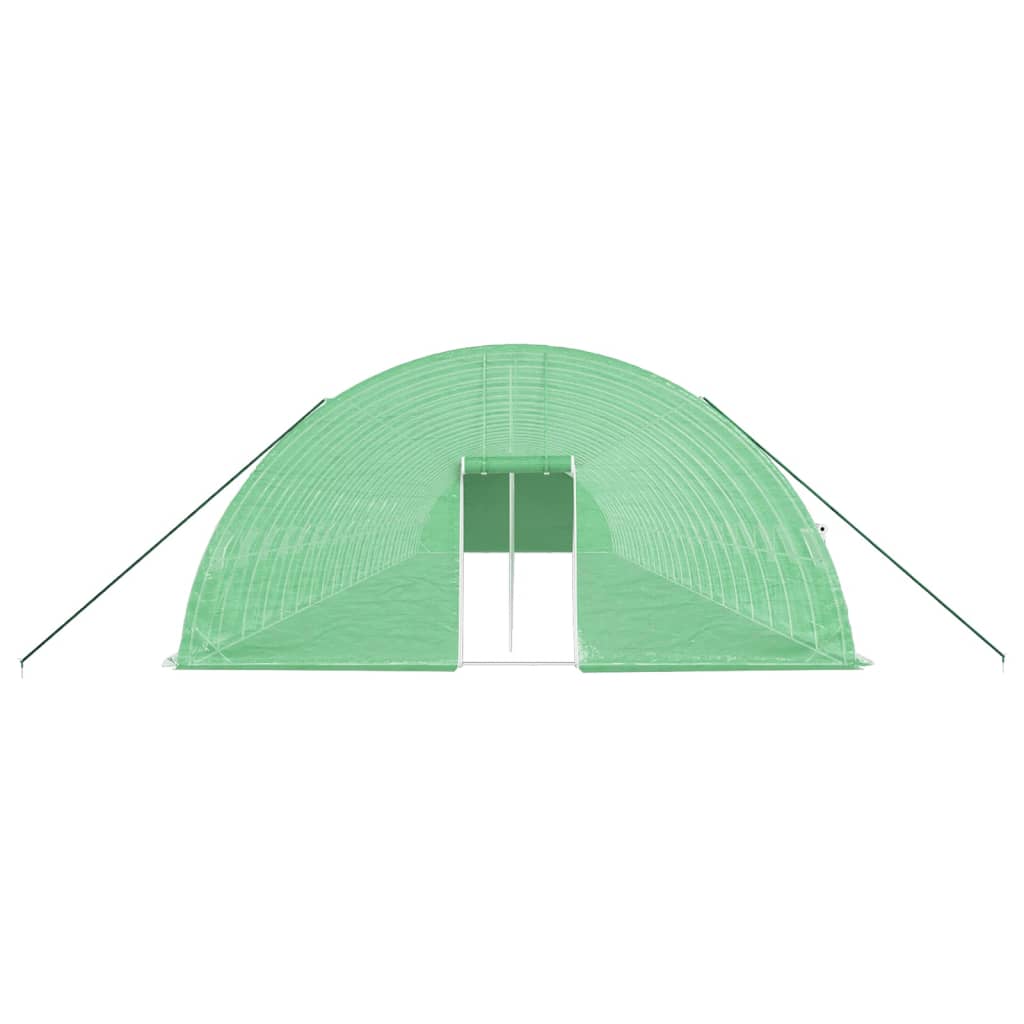 Drivhus med stålramme grønn 144 m² 24x6x2,85 m