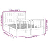 Sengeramme med hodegavl hvit 120x200 cm heltre furu