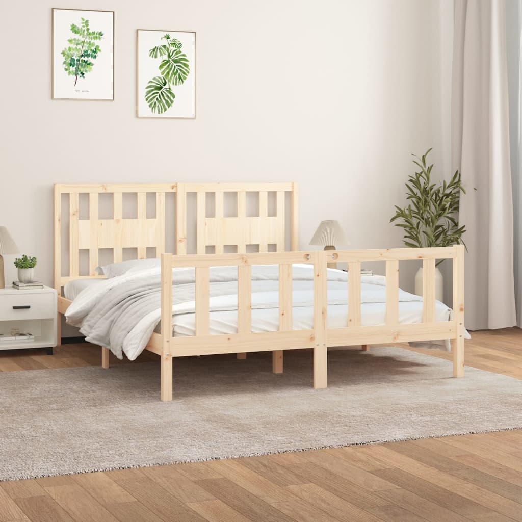 Sengeramme med hodegavl heltre furu 160x200 cm