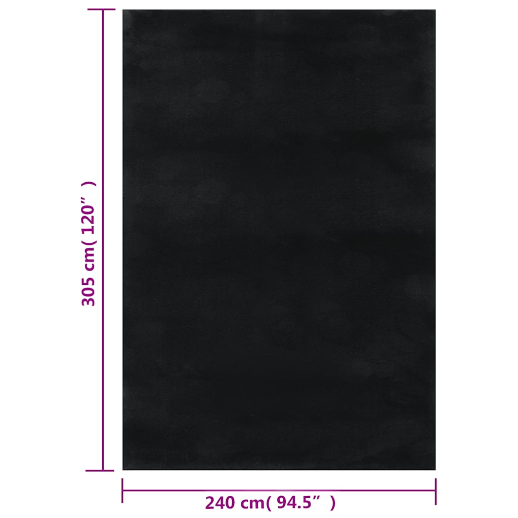 Shaggy-teppe svart 240x305 cm polyester