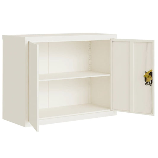Arkivskap hvit 90x40x110 cm stål vidaXL