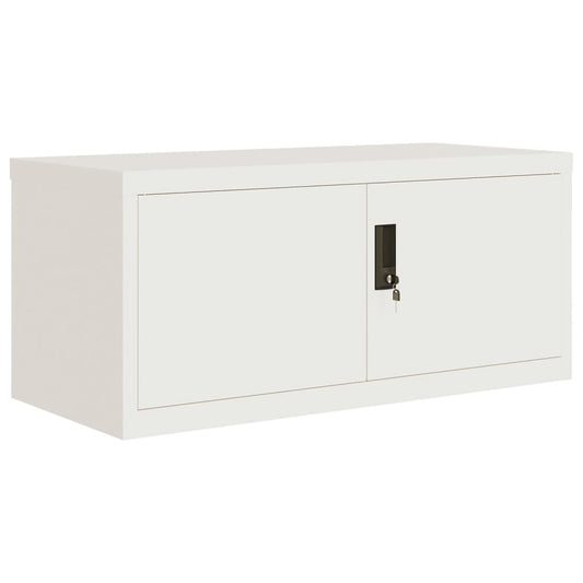 Arkivskap hvit 90x40x130 cm stål vidaXL