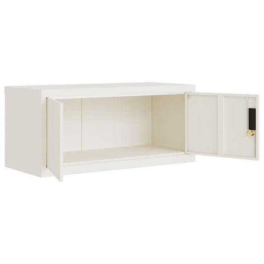 Arkivskap hvit 90x40x130 cm stål vidaXL