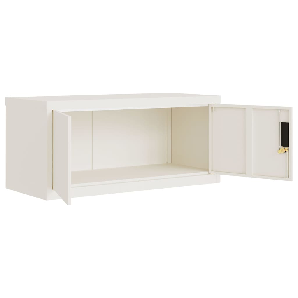Arkivskap hvit 90x40x220 cm stål vidaXL