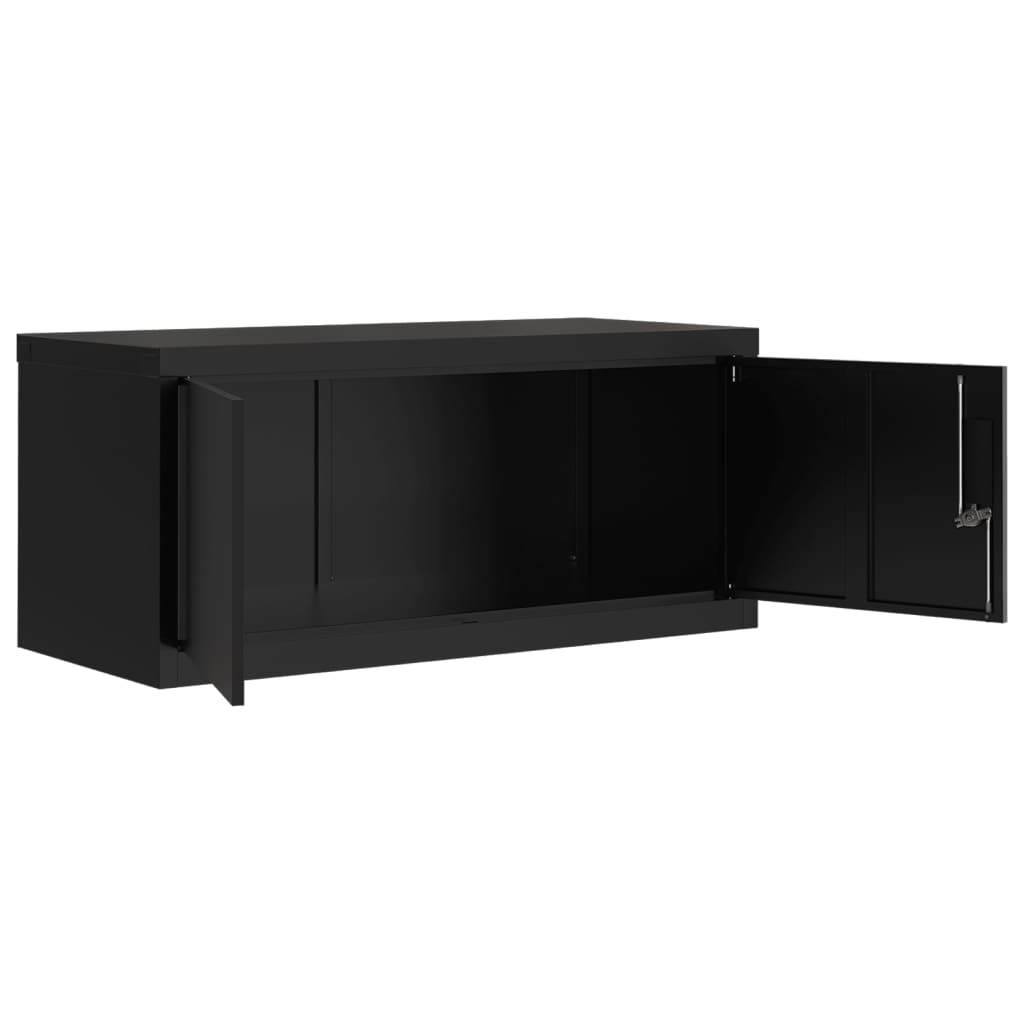 Arkivskap svart 90x40x130 cm stål vidaXL