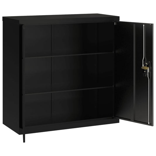 Arkivskap svart 90x40x130 cm stål vidaXL