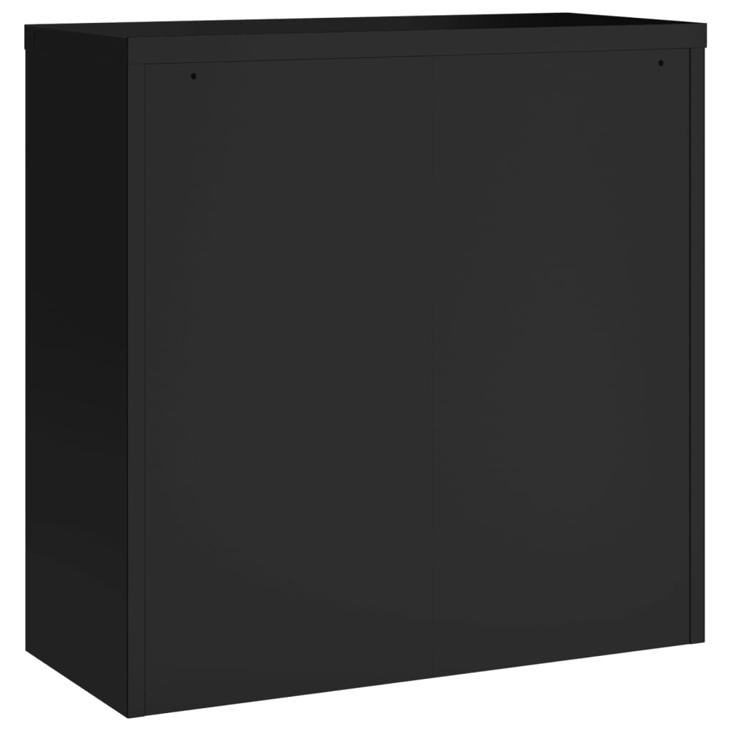 Arkivskap svart 90x40x130 cm stål vidaXL