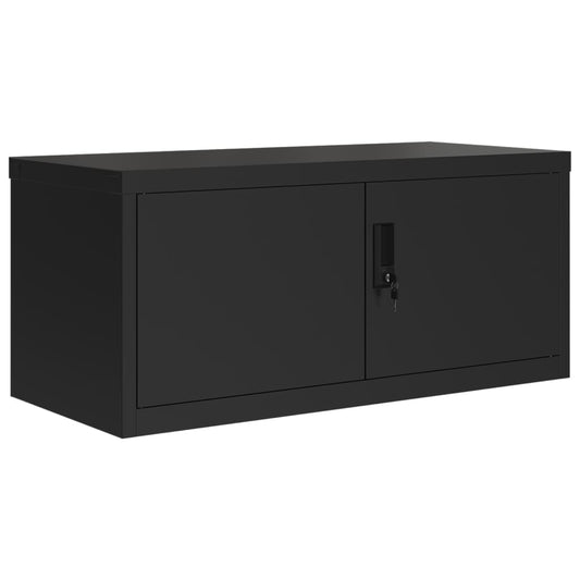 Arkivskap svart 90x40x220 cm stål vidaXL