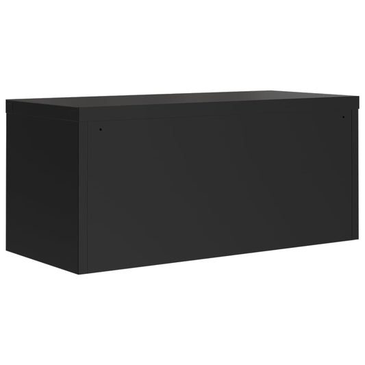 Arkivskap svart 90x40x220 cm stål vidaXL