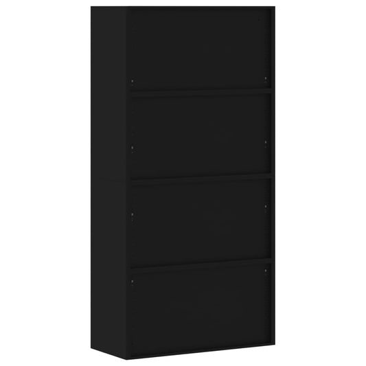 Arkivskap svart 90x40x220 cm stål vidaXL