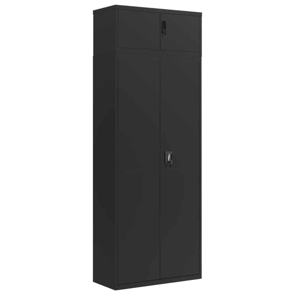 Arkivskap svart 90x40x240 cm stål vidaXL