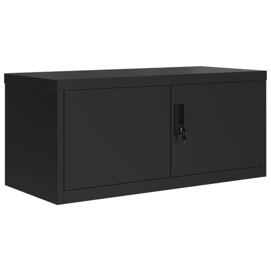 Arkivskap svart 90x40x240 cm stål vidaXL