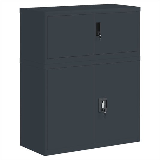 Arkivskap antrasitt 90x40x110 cm stål vidaXL