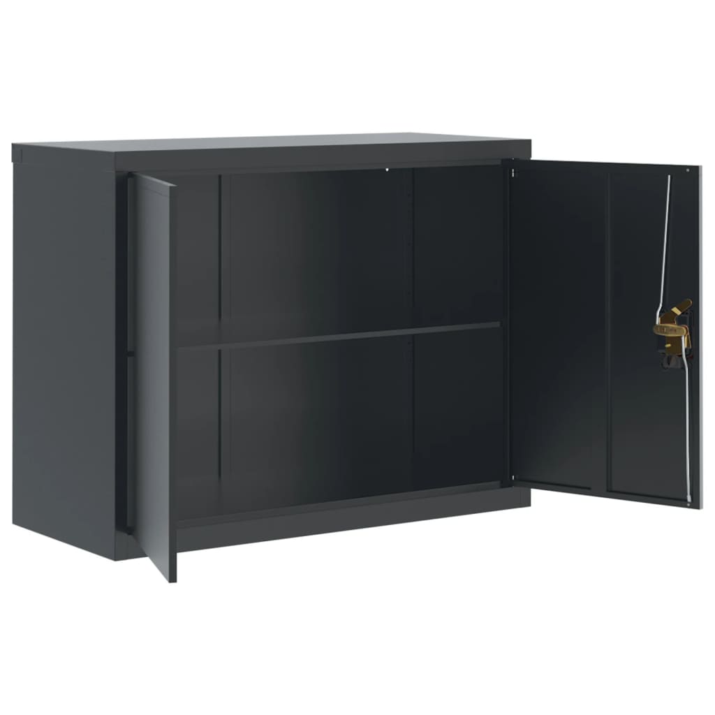 Arkivskap antrasitt 90x40x110 cm stål vidaXL