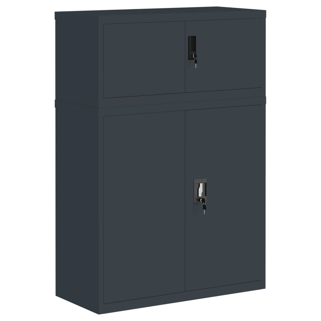 Arkivskap antrasitt 90x40x130 cm stål vidaXL