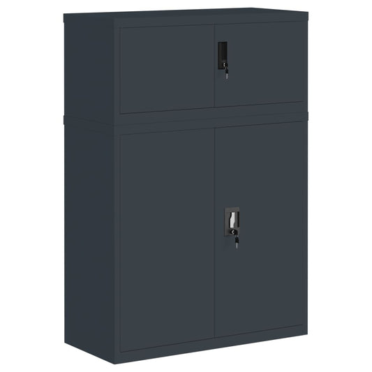 Arkivskap antrasitt 90x40x130 cm stål vidaXL