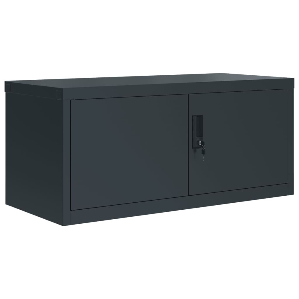 Arkivskap antrasitt 90x40x130 cm stål vidaXL