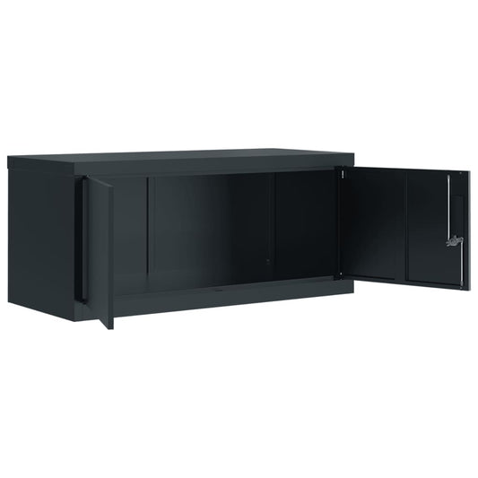 Arkivskap antrasitt 90x40x130 cm stål vidaXL