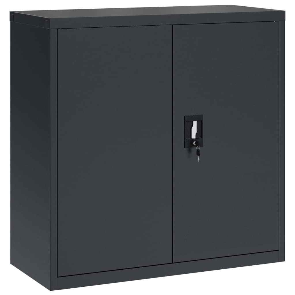 Arkivskap antrasitt 90x40x130 cm stål