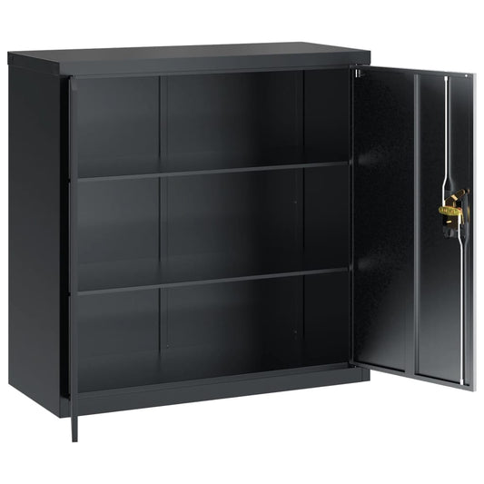 Arkivskap antrasitt 90x40x130 cm stål vidaXL