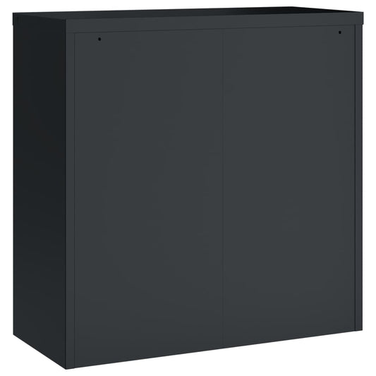 Arkivskap antrasitt 90x40x130 cm stål vidaXL