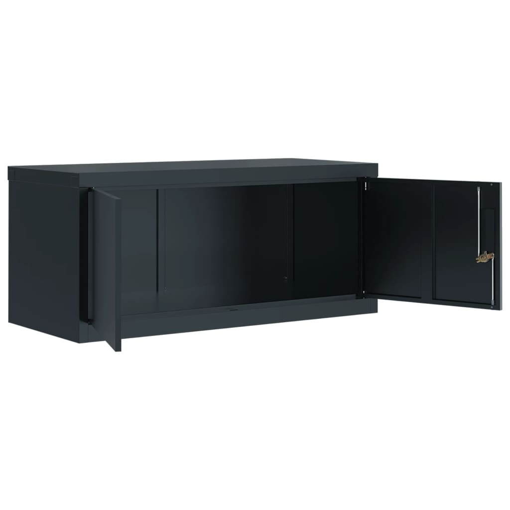Arkivskap antrasitt 90x40x145 cm stål vidaXL