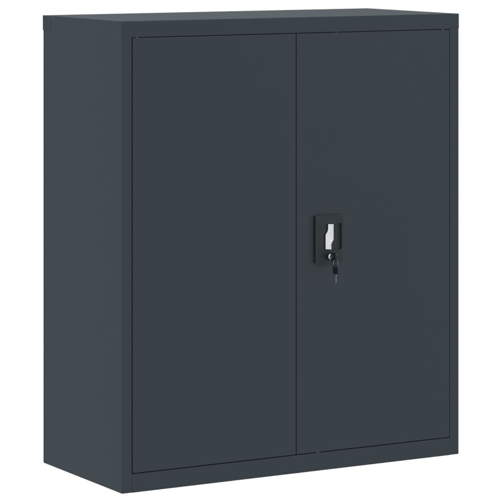 Arkivskap antrasitt 90x40x145 cm stål