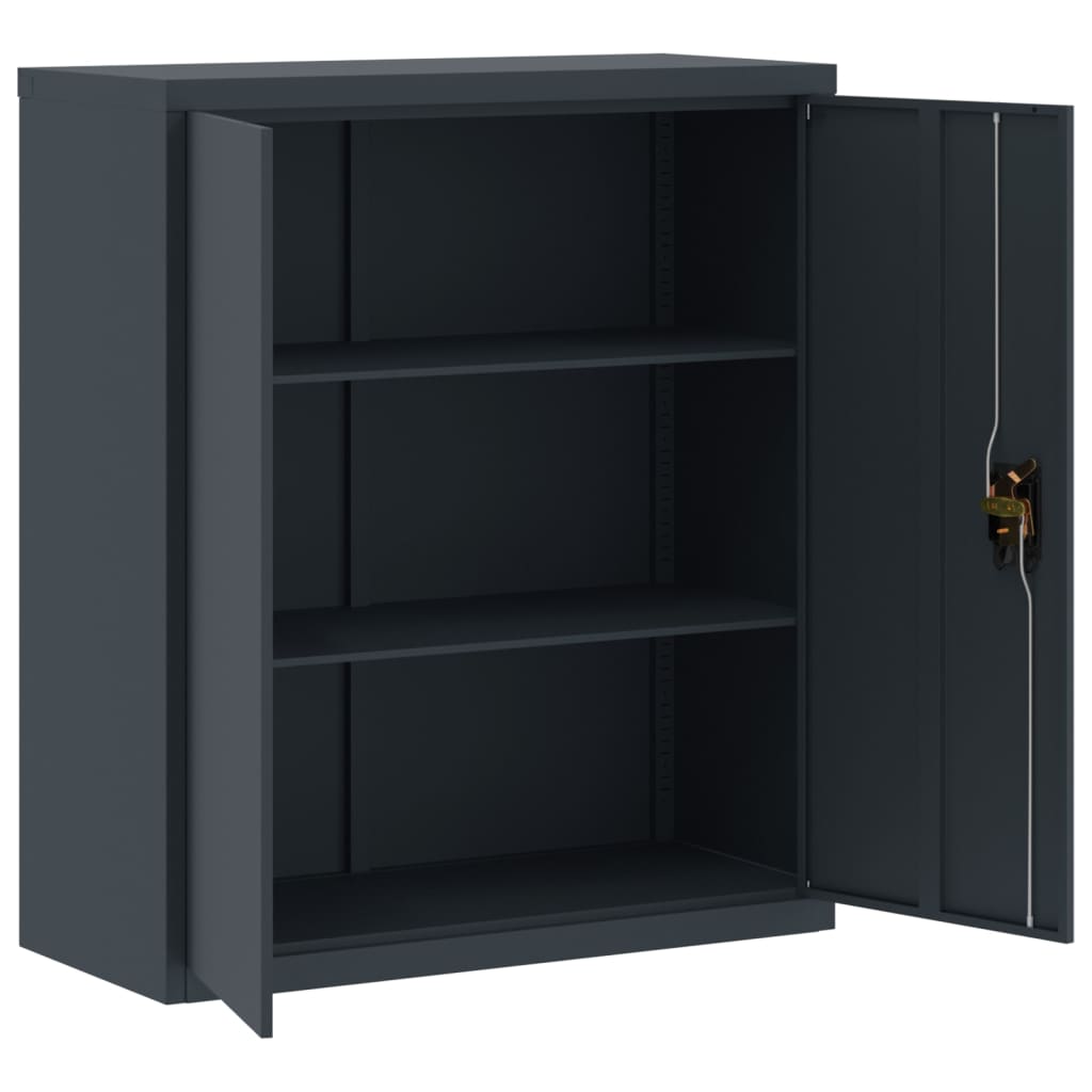 Arkivskap antrasitt 90x40x145 cm stål vidaXL
