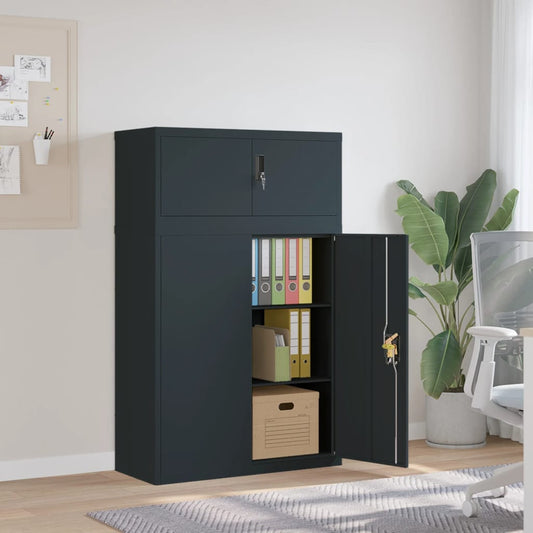 Arkivskap antrasitt 90x40x145 cm stål vidaXL