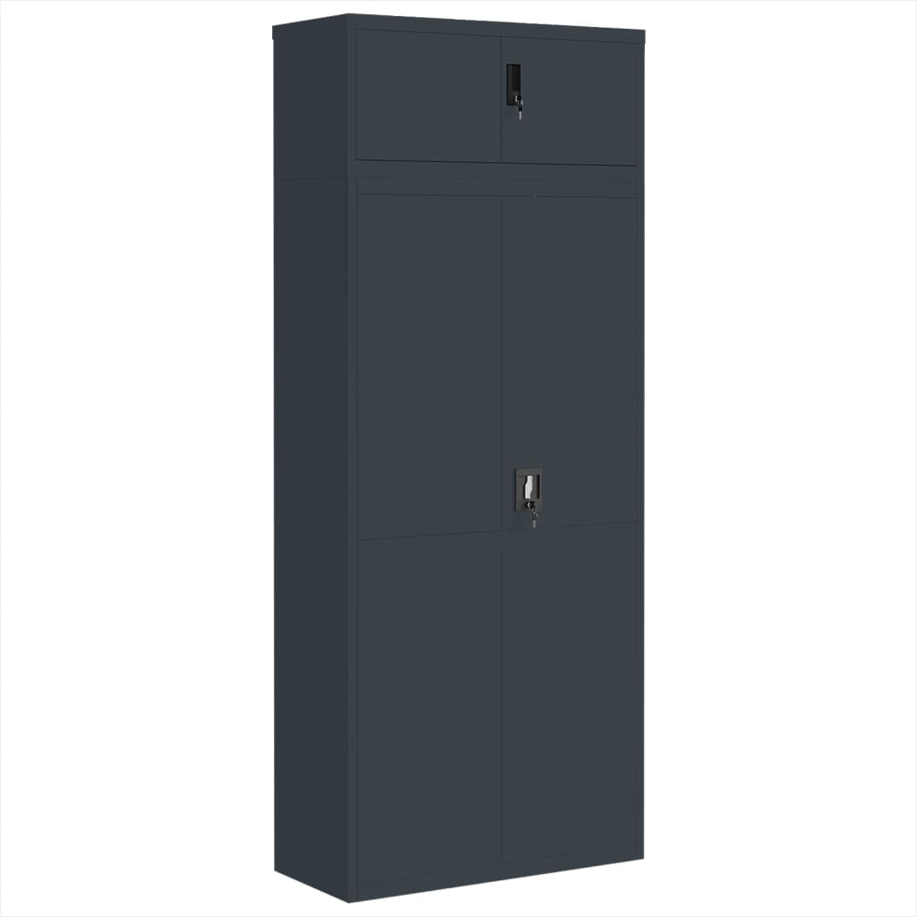 Arkivskap antrasitt 90x40x220 cm stål vidaXL