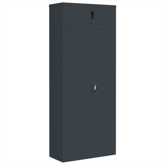 Arkivskap antrasitt 90x40x220 cm stål vidaXL