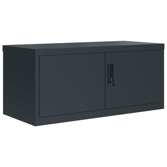 Arkivskap antrasitt 90x40x220 cm stål vidaXL