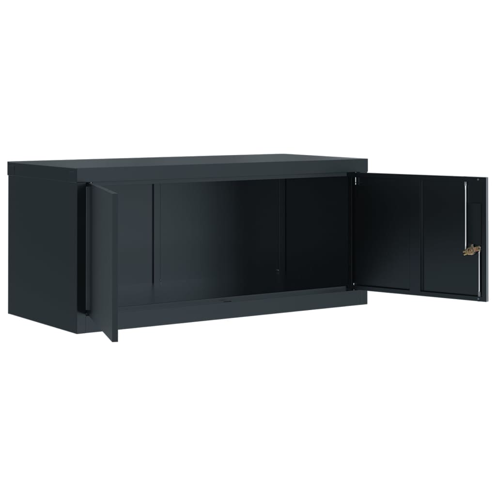 Arkivskap antrasitt 90x40x220 cm stål vidaXL