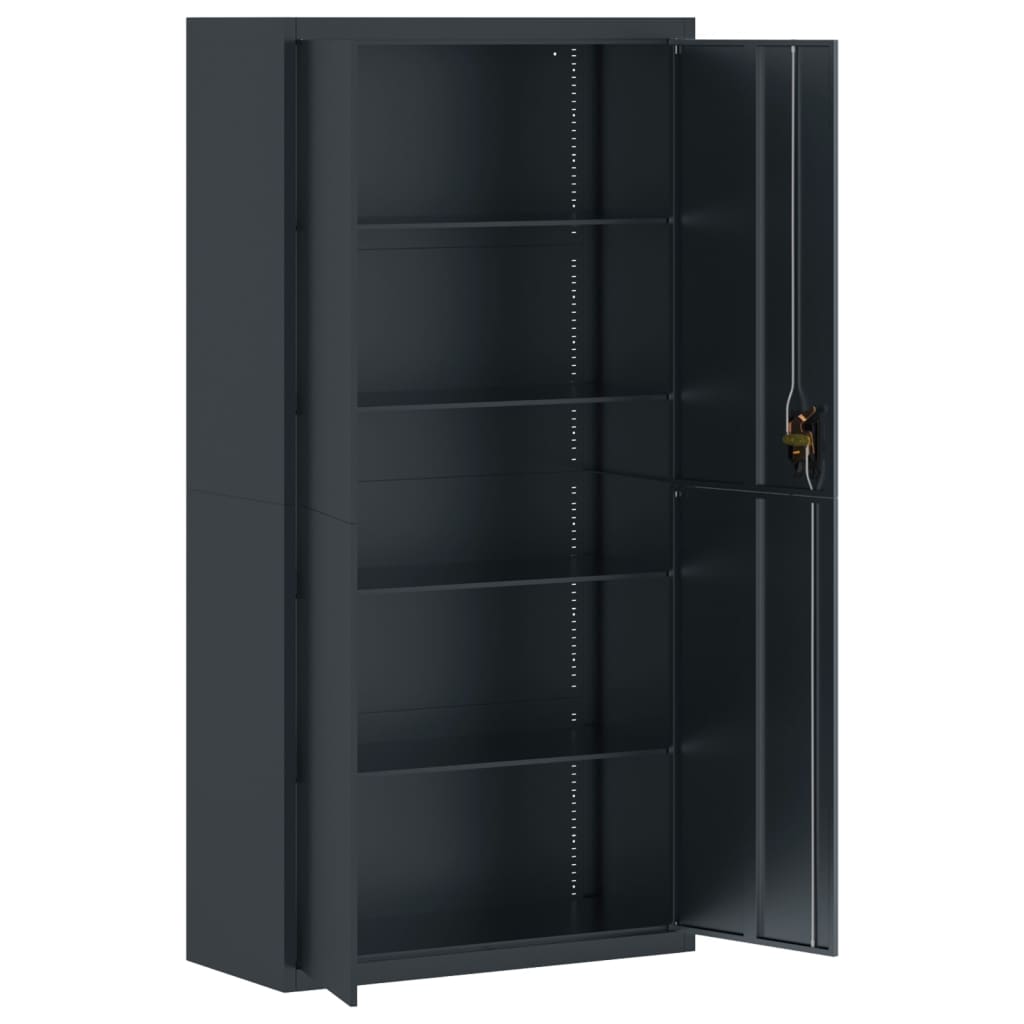 Arkivskap antrasitt 90x40x220 cm stål vidaXL